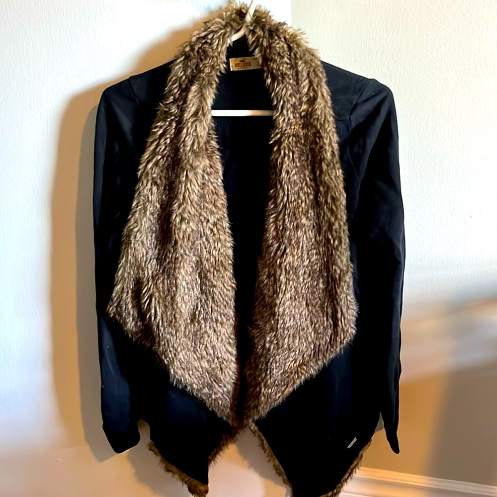 Faux fur cardigan